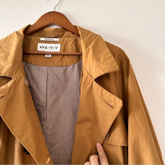 Ava & Viv | Neutral Water-Resistant Trench Coat - Picture 4 of 5